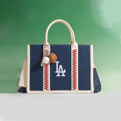 Mini Baseball Keychain with Wooden Bat