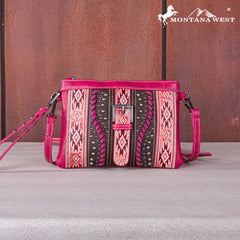 MW1134-181 Montana West Aztec Tooled Collection Clutch/Crossbody