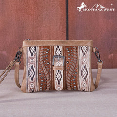 MW1134-181 Montana West Aztec Tooled Collection Clutch/Crossbody