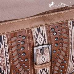 MW1134-181 Montana West Aztec Tooled Collection Clutch/Crossbody