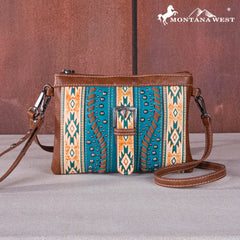 MW1134-181 Montana West Aztec Tooled Collection Clutch/Crossbody