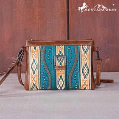 MW1134-181 Montana West Aztec Tooled Collection Clutch/Crossbody