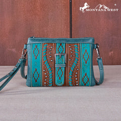 MW1134-181 Montana West Aztec Tooled Collection Clutch/Crossbody