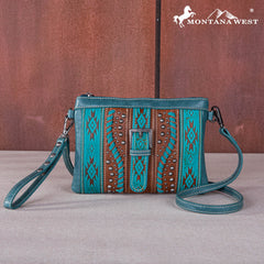 MW1134-181 Montana West Aztec Tooled Collection Clutch/Crossbody