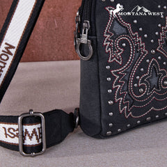 Montana West Embroidered Cut-out Boot Scroll Sling Bag