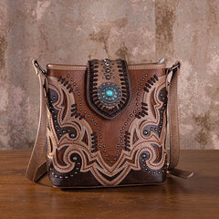 Montana West Laser Cut-out Buckle Concealed Carry Crossbody Bag Set