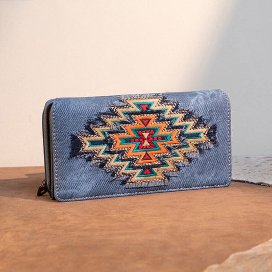 Montana West Aztec Collection Jean Denim Wallet