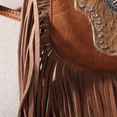 Montana West Hair-On Cowhide Fringe Crossbody