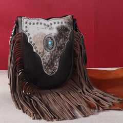 Montana West Hair-On Cowhide Fringe Crossbody