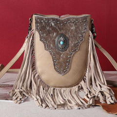 Montana West Hair-On Cowhide Fringe Crossbody