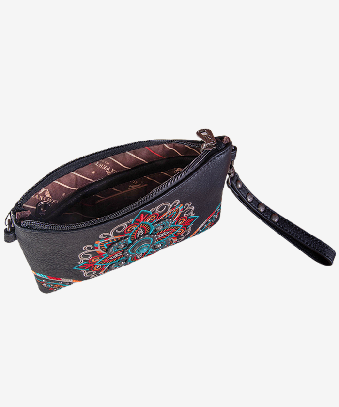 Montana_West_Floral_Embroidered_Crossbody/Wristlet_Black