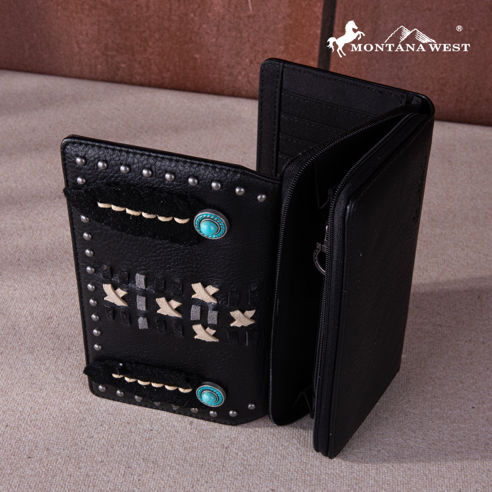 Montana West Distinctive Skulls Leather Wallet - Montana West World