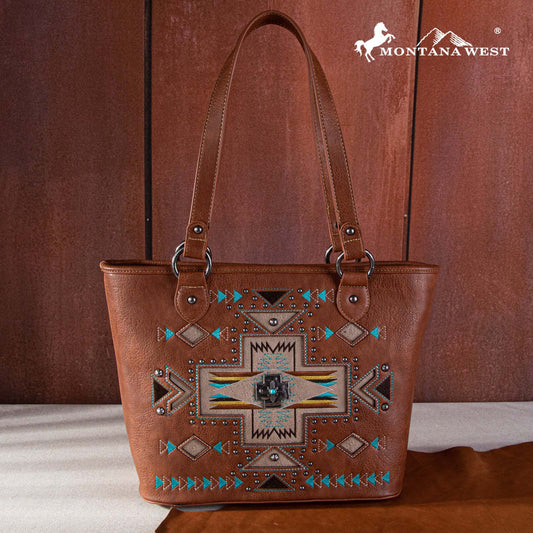 MW1261G-8317  Montana West Concho Collection Concealed Carry Tote