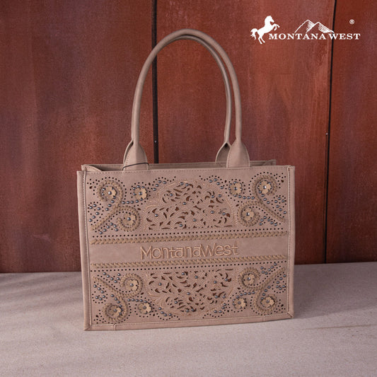 Montana West Embroidered Cut-out Concealed Carry Tote