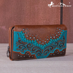 MW1269-W010 Montana West Embroidered Scroll Cut-out Collection Wallet