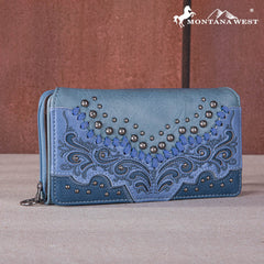 MW1269-W010 Montana West Embroidered Scroll Cut-out Collection Wallet