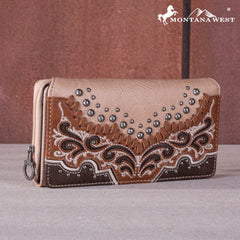 MW1269-W010 Montana West Embroidered Scroll Cut-out Collection Wallet