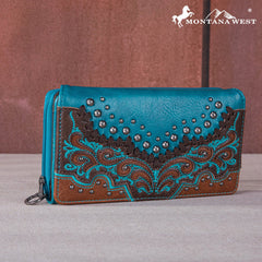 MW1269-W010 Montana West Embroidered Scroll Cut-out Collection Wallet