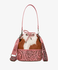 Montana West Cowhide Tooled Bucket Bag - Montana West World