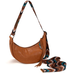 MW1284-8366  Montana West Crescent Crossbody Bag - Brown