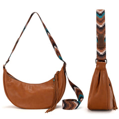 MW1284-8366  Montana West Crescent Crossbody Bag - Brown