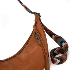 MW1284-8366  Montana West Crescent Crossbody Bag - Brown