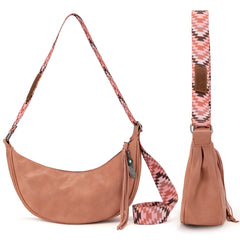 MW1284-8366  Montana West Crescent Crossbody Bag - Pink