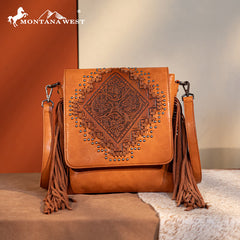 Montana West Tooled Fringe Collection Concealed Carry Crossbody