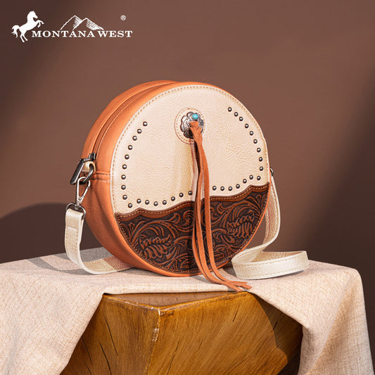 Trinity Ranch Tooled Collection Circle Bag/Crossbody