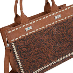 Montana West Floral Tooled Tote Bag