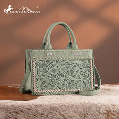 Montana West Floral Tooled Tote Bag