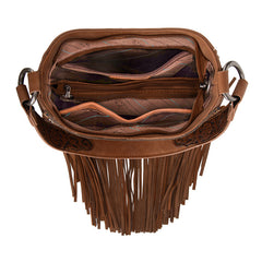 Montana West Floral Tooled Fringe Shoulder Bag