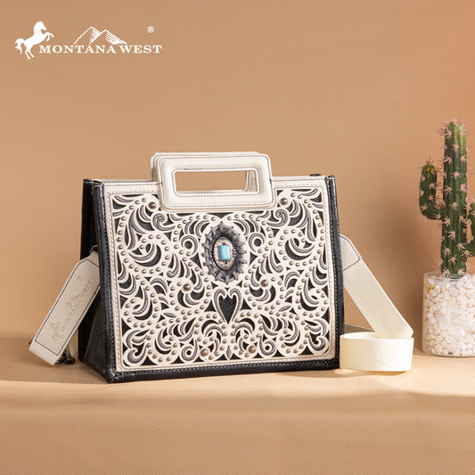 Montana West Cut-Out Embroidered Collection Tote/Crossbody
