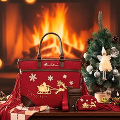 Montana West Christmas Tote Bag – Santa’s Sleigh Edition (Gift Wrapped)