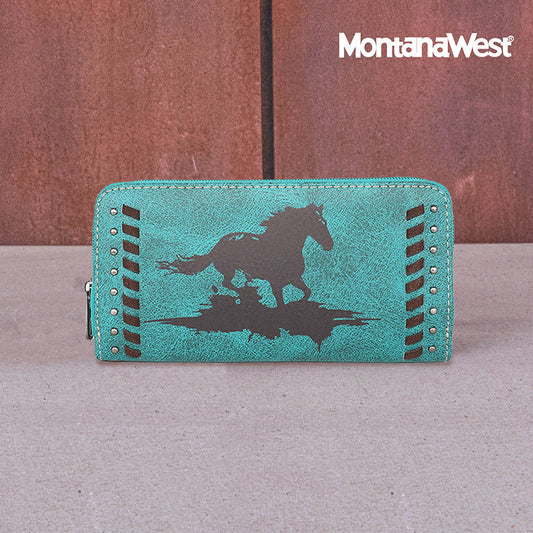 MW7411-W040  Montana West Horse Print Collection Wallet