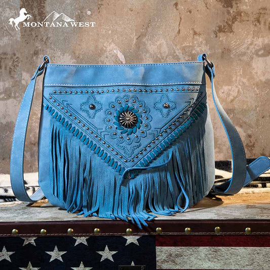 Montana West Concho Collection Concealed Carry Crossbody Bag