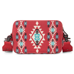 Wrangler Aztec Printed Crossbody Purse-Red