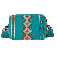 Wrangler Aztec Printed Crossbody Purse-Turquoise