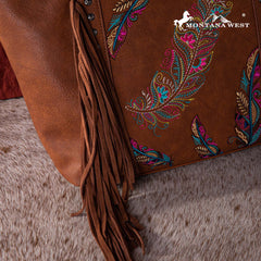 Montana West Embroidered Feather Collection Concealed Carry Tote