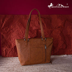 Montana West Embroidered Feather Collection Concealed Carry Tote