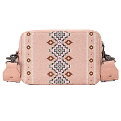 Wrangler Aztec Printed Crossbody Purse-Pink