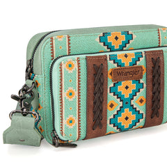 Wrangler Aztec Printed Crossbody Purse-Green