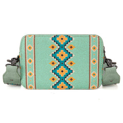 Wrangler Aztec Printed Crossbody Purse-Green