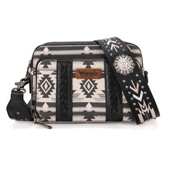 Wrangler Aztec Printed Crossbody Purse-Black