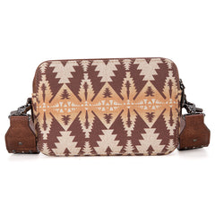 Wrangler Aztec Printed Crossbody Purse-Light Coffee