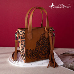 2024 New Montana West Floral Embossed Leopard Collection Bag