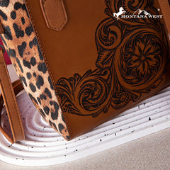 2024 New Montana West Floral Embossed Leopard Collection Bag