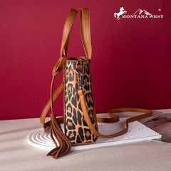 2024 New Montana West Floral Embossed Leopard Collection Bag