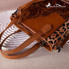 2024 New Montana West Floral Embossed Leopard Collection Bag