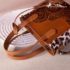 2024 New Montana West Floral Embossed Leopard Collection Bag